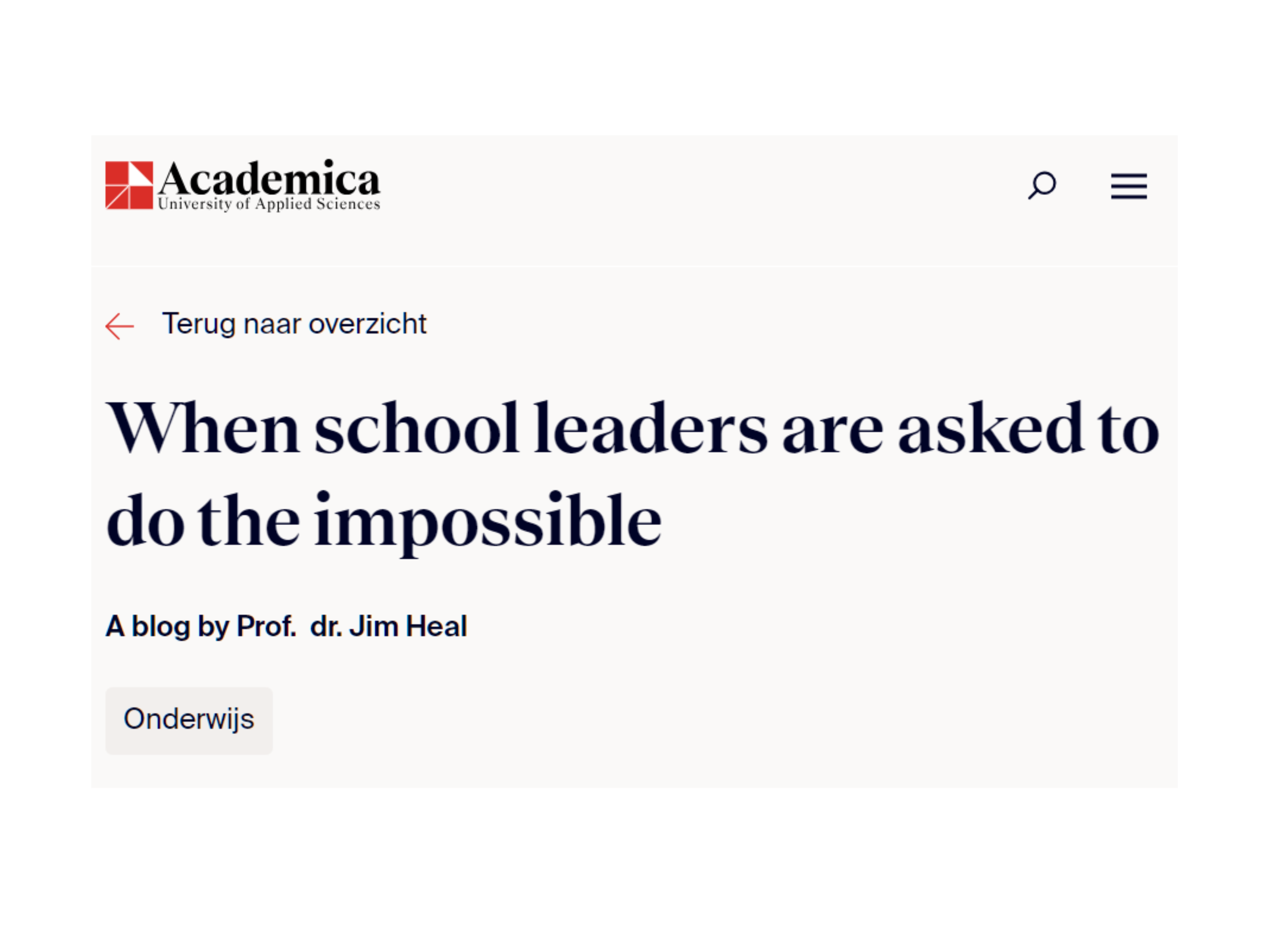 When School Leaders Are Asked to Do the Impossible
