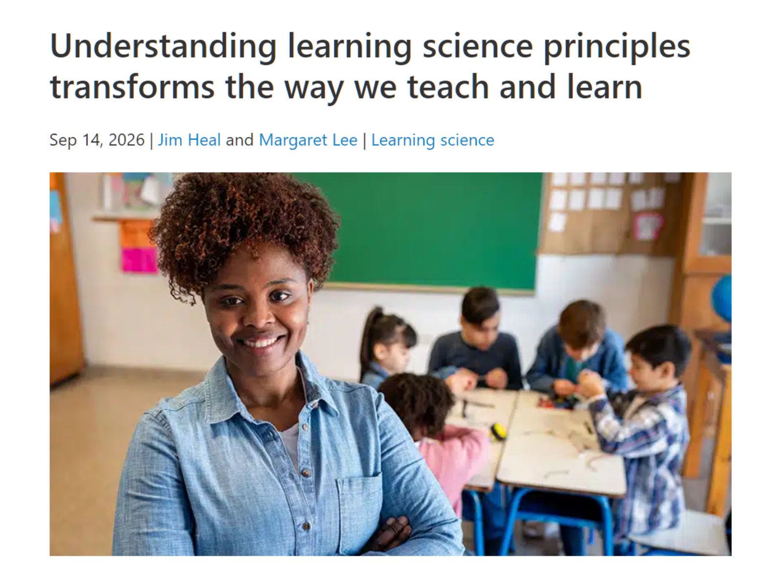 The science of learning: A blueprint for instructional improvement