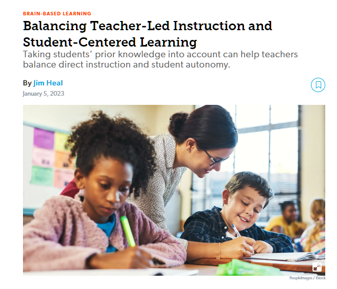 Balancing Teacher-Led Instruction and Student-Centered Learning
