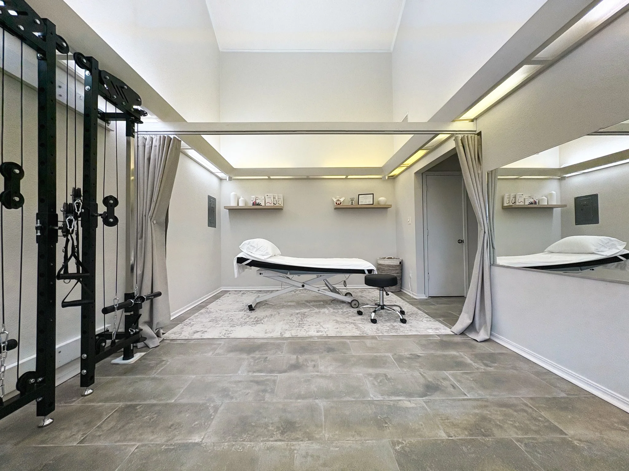 Comfort-focused details inside The Pelvic Lab clinic