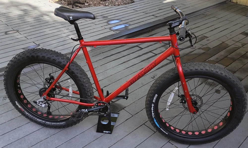 A red fat tire bike