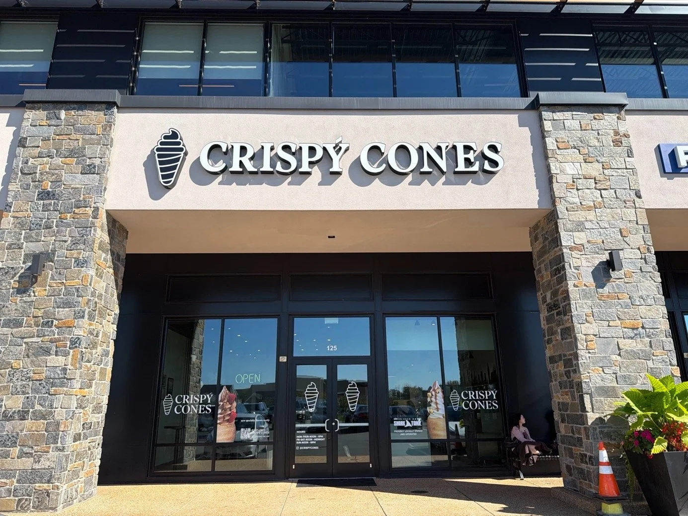 Crispy Cones storefront at Brambleton Town Center in Ashburn, Virginia