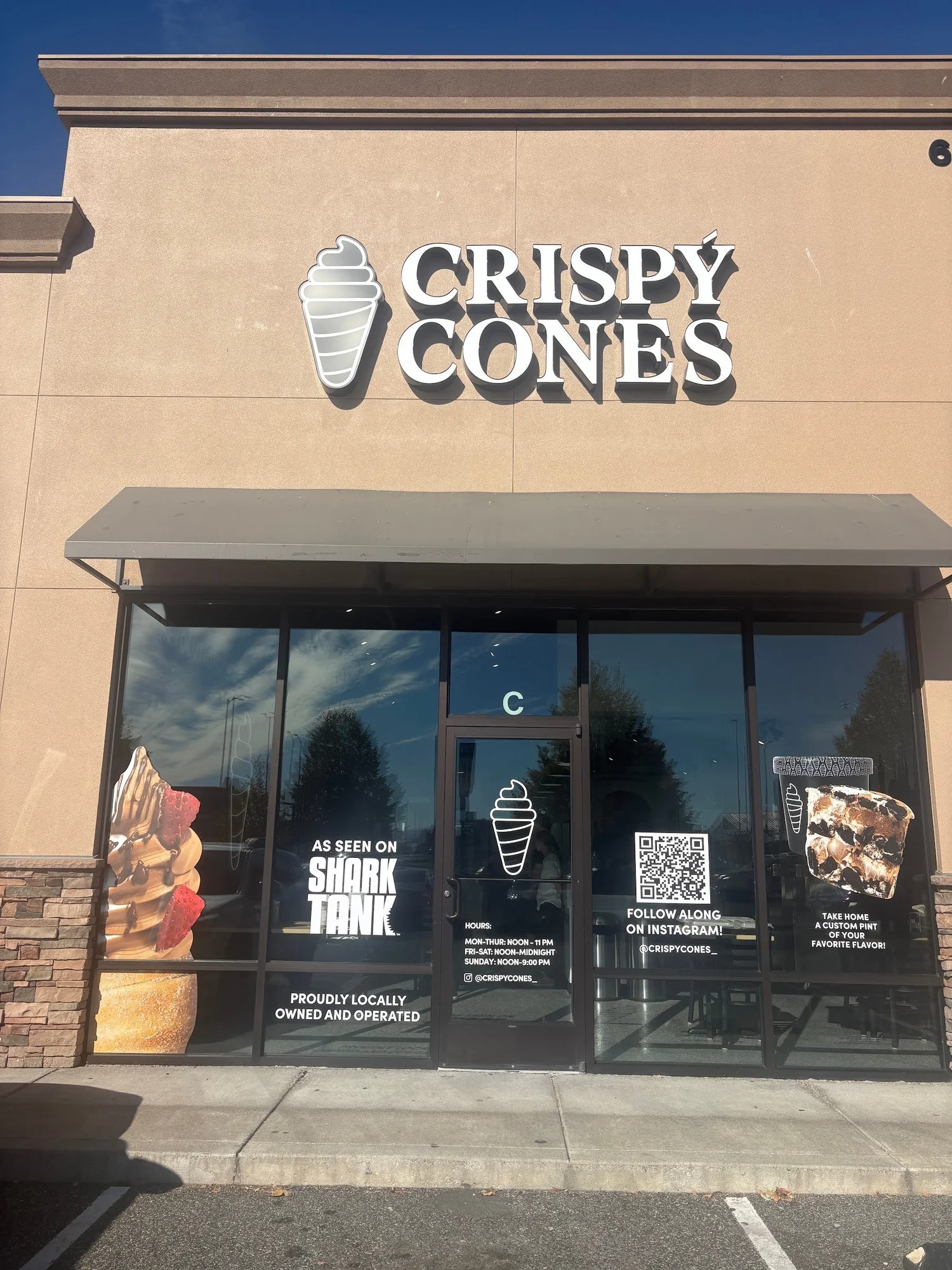 Crispy Cones storefront on Burden Boulevard in Pasco, Washington
