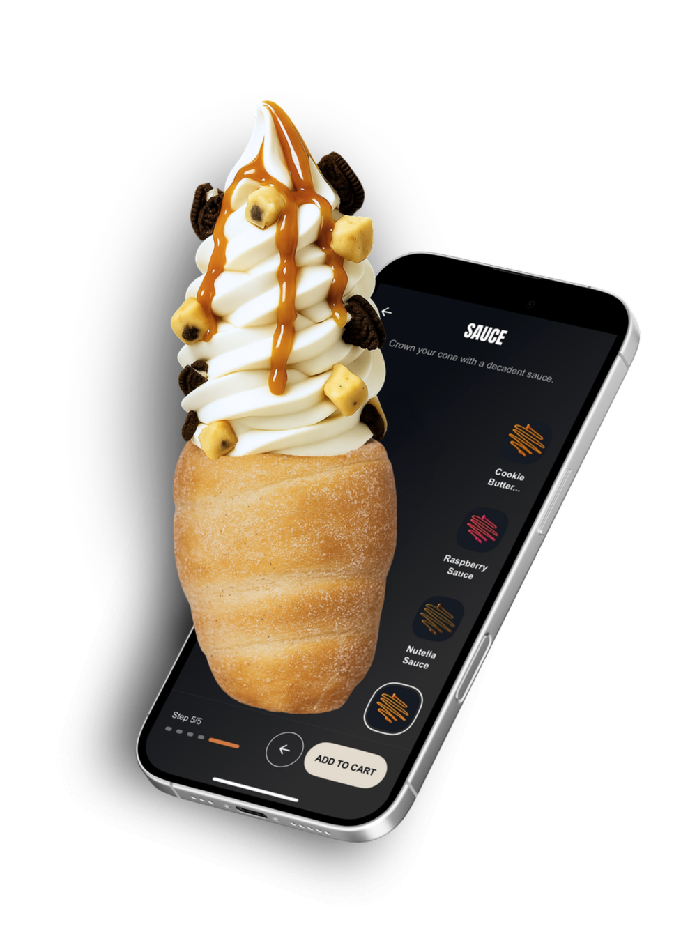 Building a Cookie à la Mode Crispy Cone in the Crispy Cones app