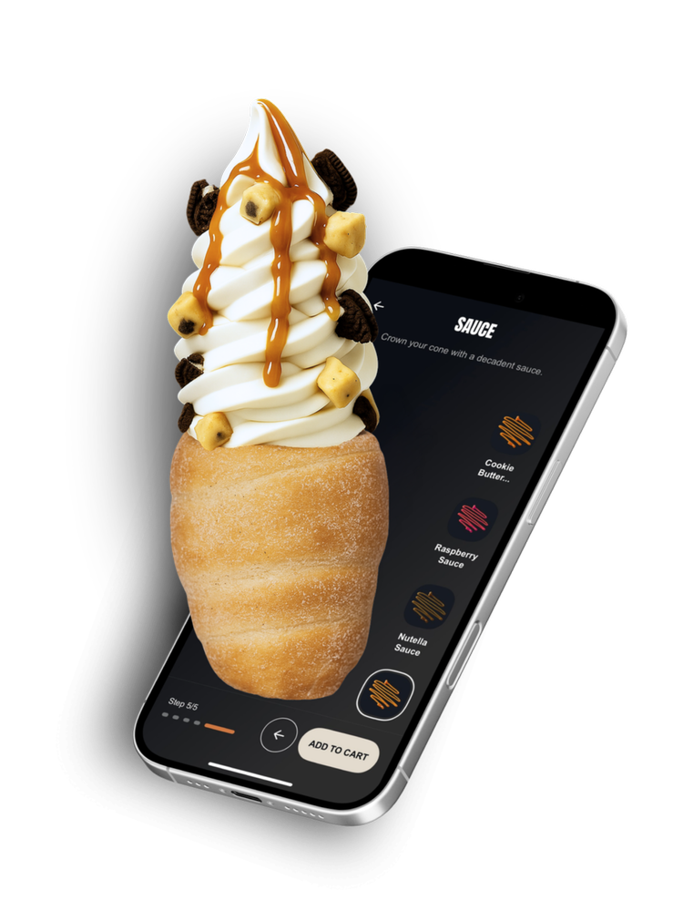 Ordering a Crispy Cone in the Crispy Cones app