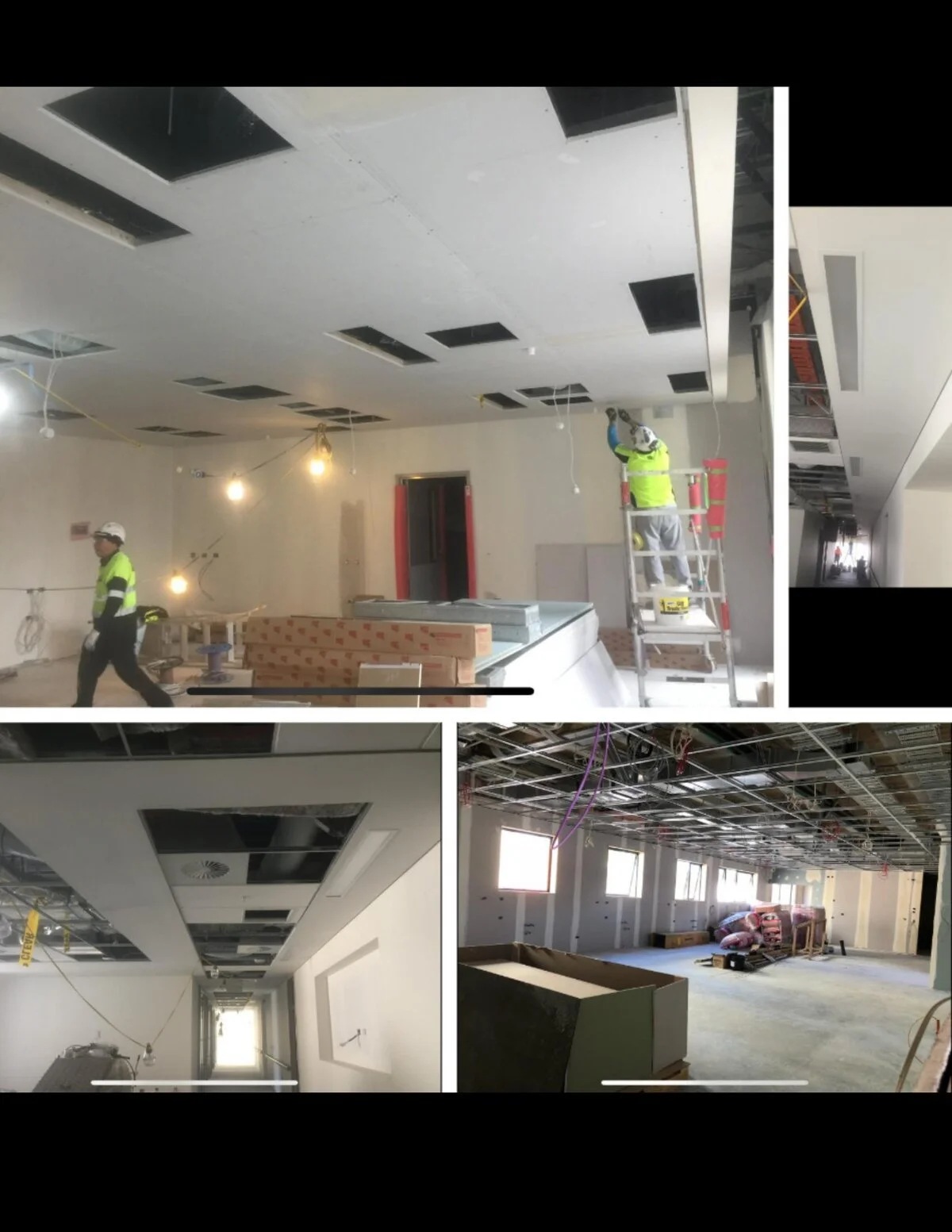 Suspended ceiling installation and open-plan office spaces