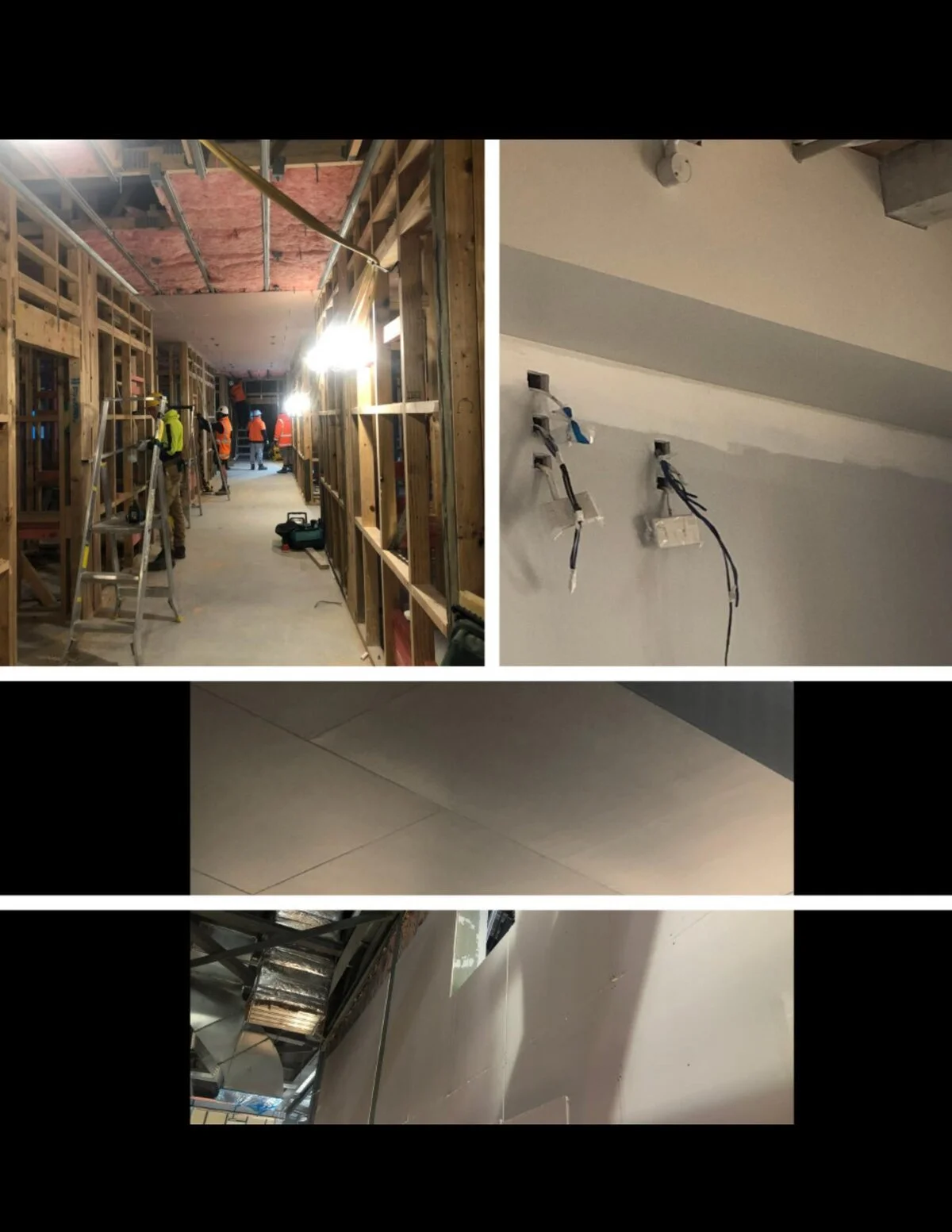 Corridor lining progress with services and flushed joints