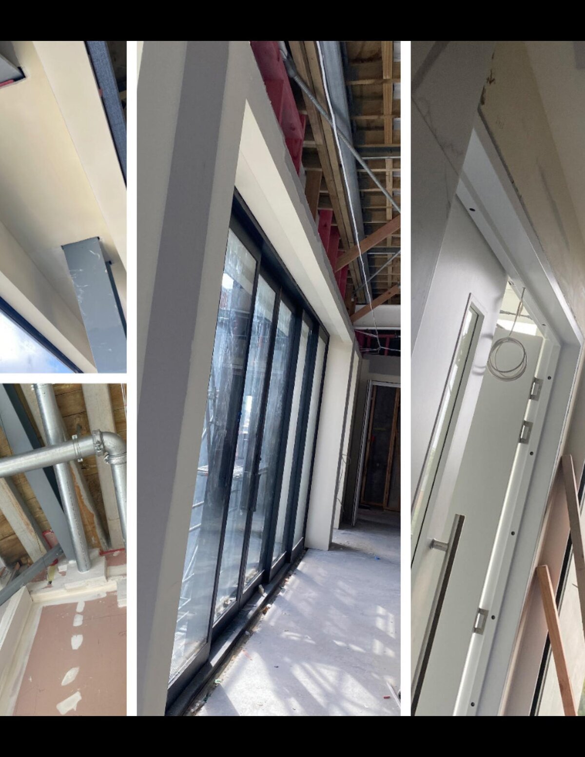 Lined corridors and glazing reveals