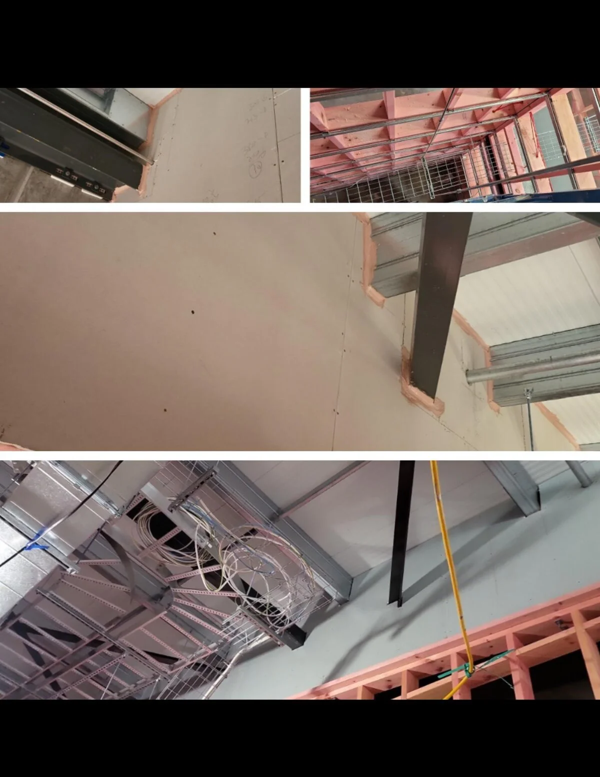 Plasterboard screw head sealant compliance and steel beam details