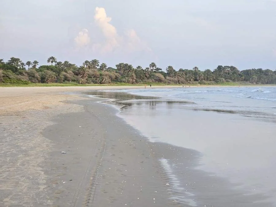 La longue plage du Club Med Cap Skirring (Sénégal)