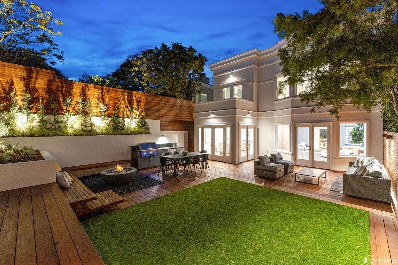 Garden and rear elevation in the evening