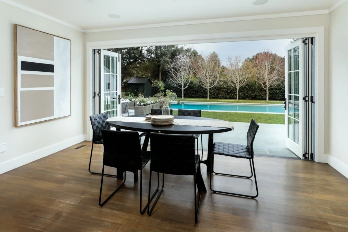 Dining space opening to the garden