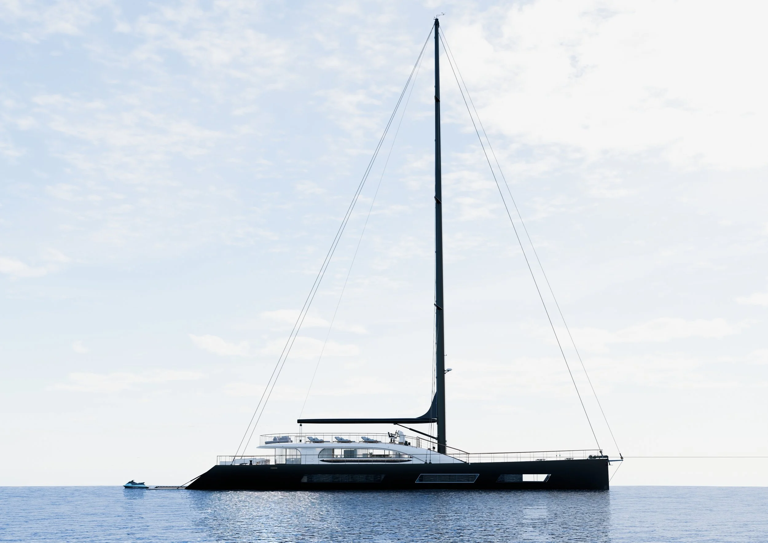 OXI 45 m — Le voilier vu de profil
