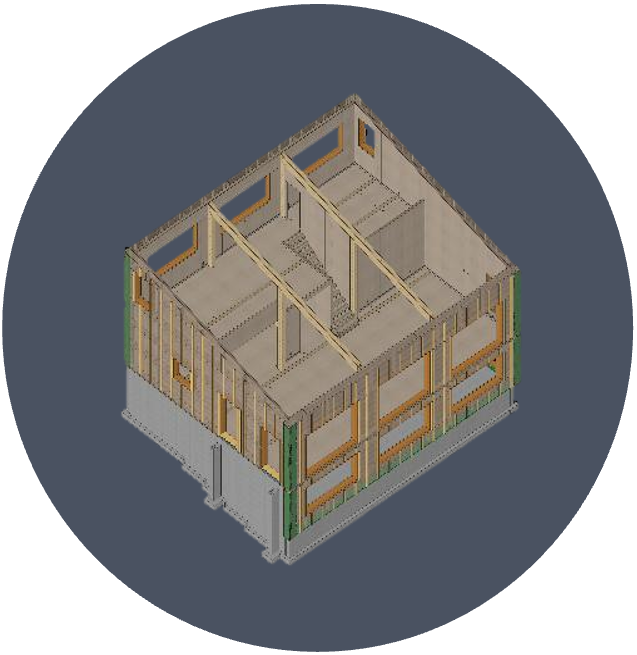 3D model of a panelized CLT building