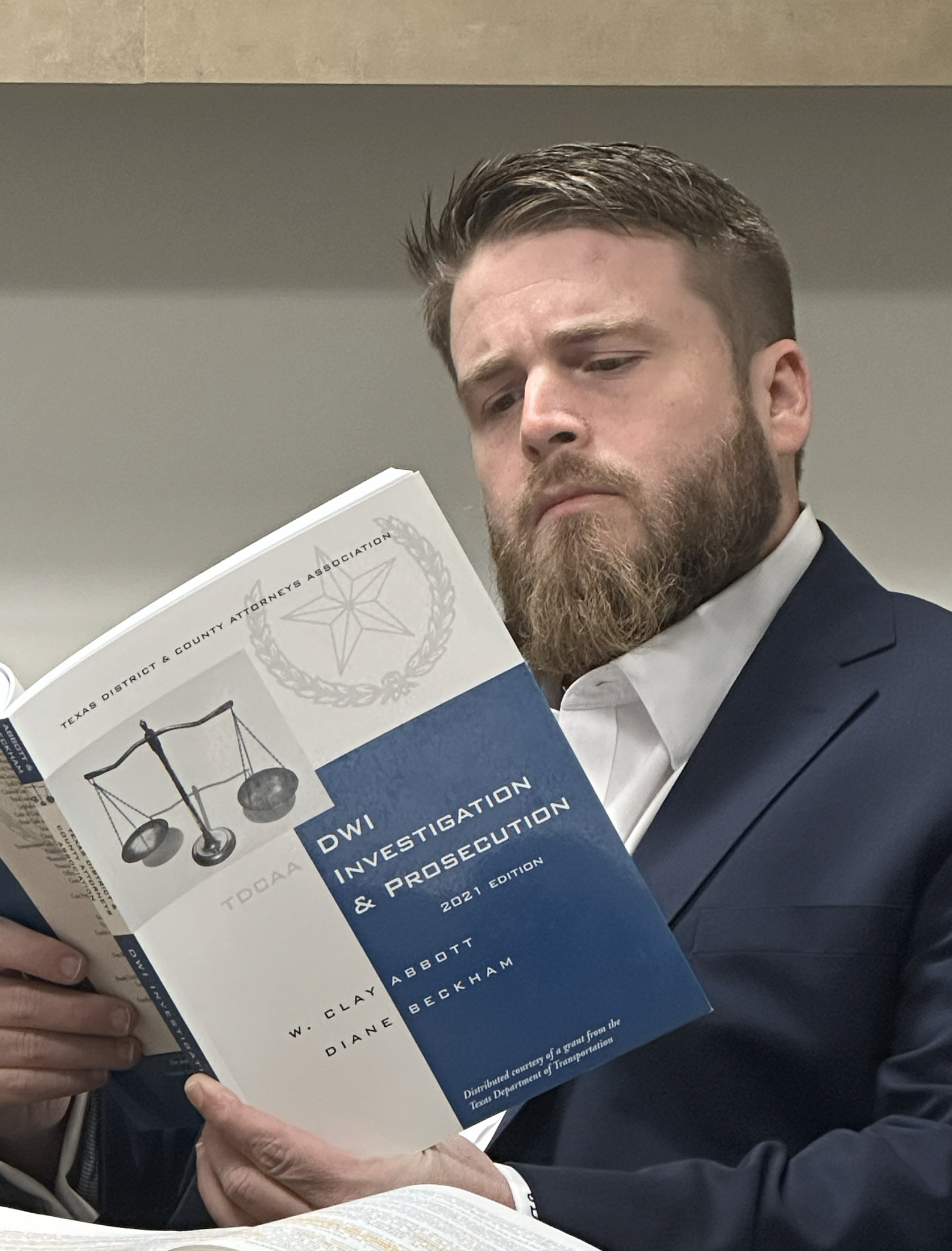 James Perl reading from book about DWI cases