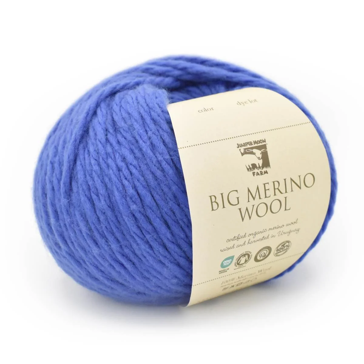 Juniper Moon Farm Big Merino Wool super bulky yarn in blue, plush texture