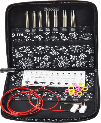ChiaoGoo TWIST Lace interchangeable needle set open case with tips and cables