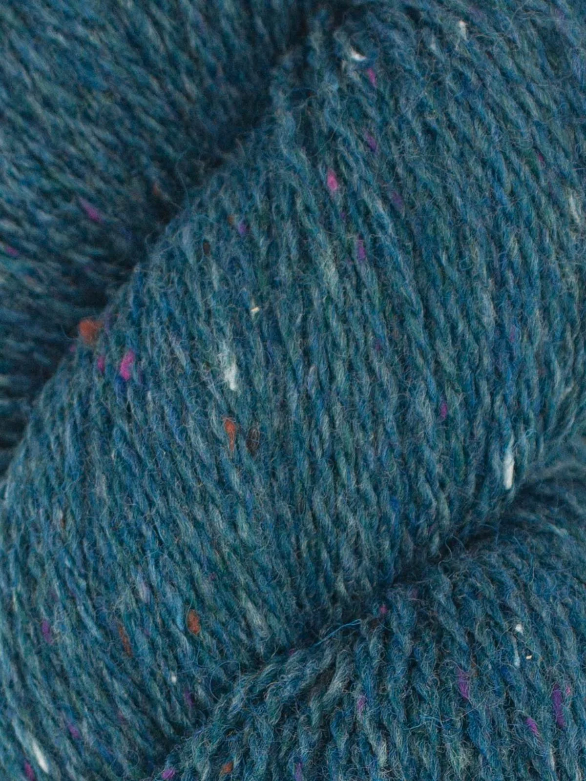 Teal Ella Rae Eco Tweed yarn texture close-up with tweed flecks