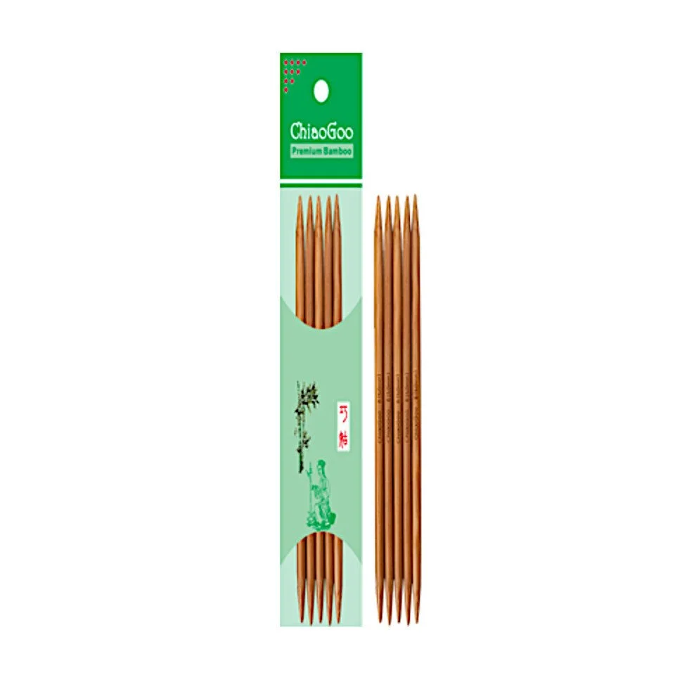 ChiaoGoo bamboo double-pointed knitting needles set in packaging