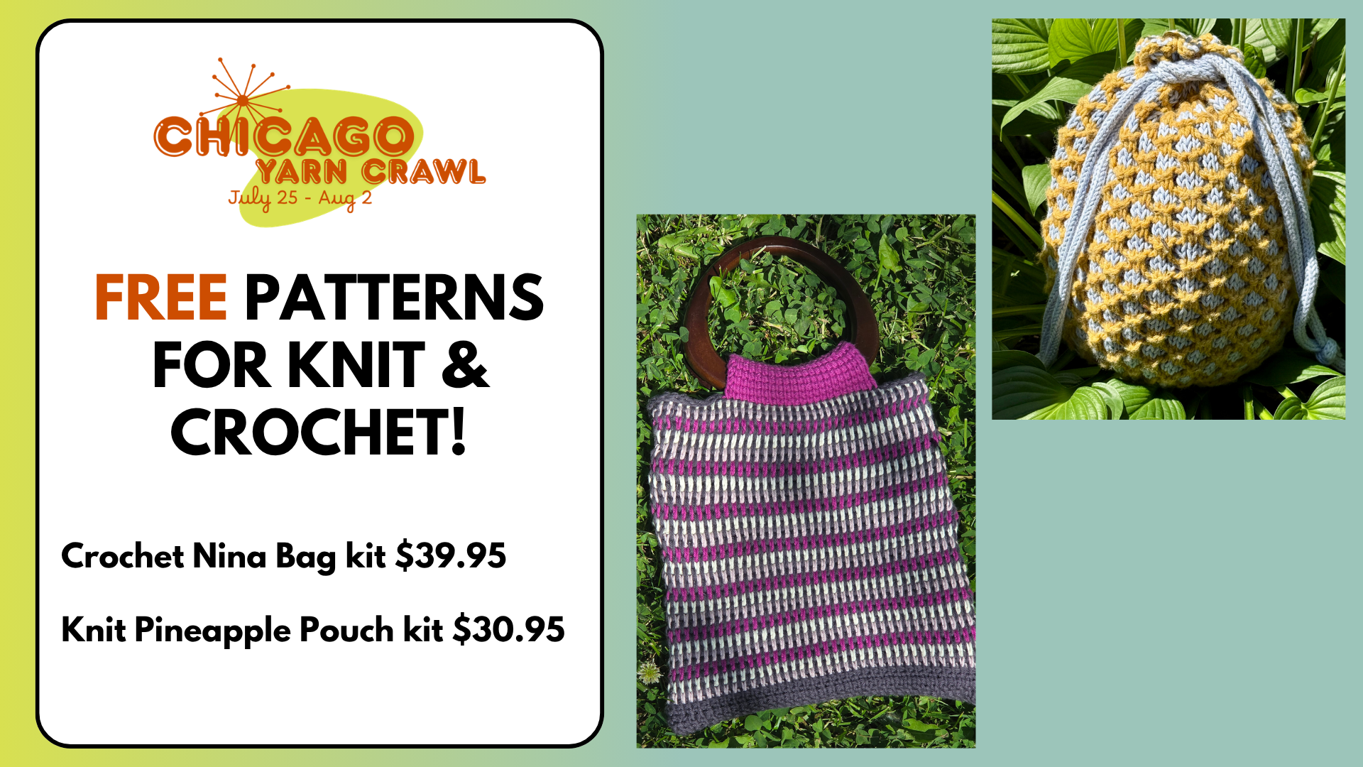 Free Knit and Crochet Patterns Nina Bag and Pineapple Pouch
