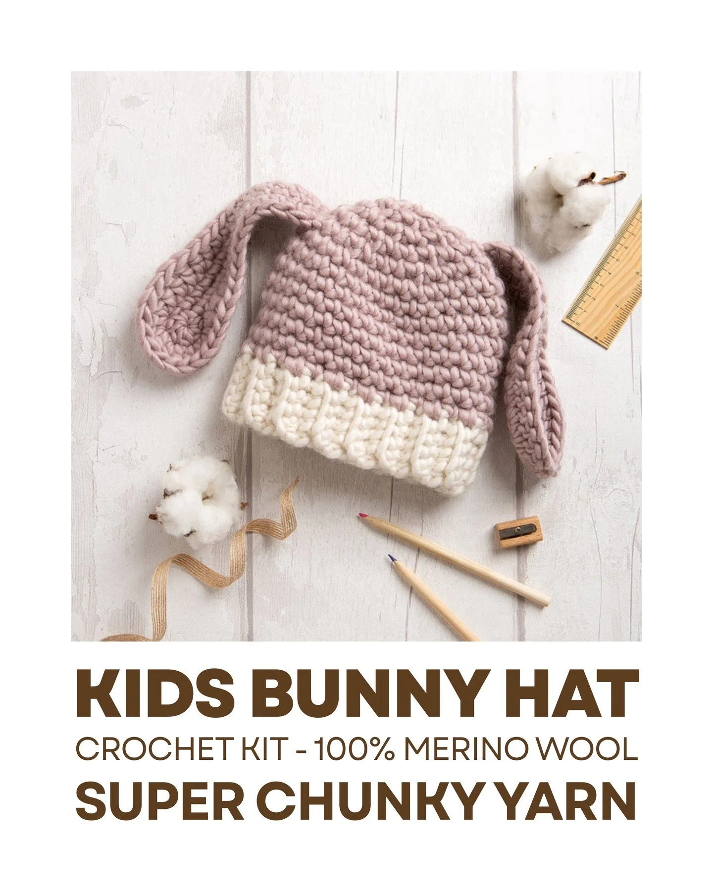 Cute kids bunny hat—an example of a playful baby-to-toddler project idea