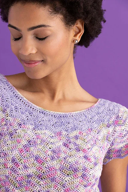 Knit top pattern idea using Araucania Huasco Coton with a lace yoke detail