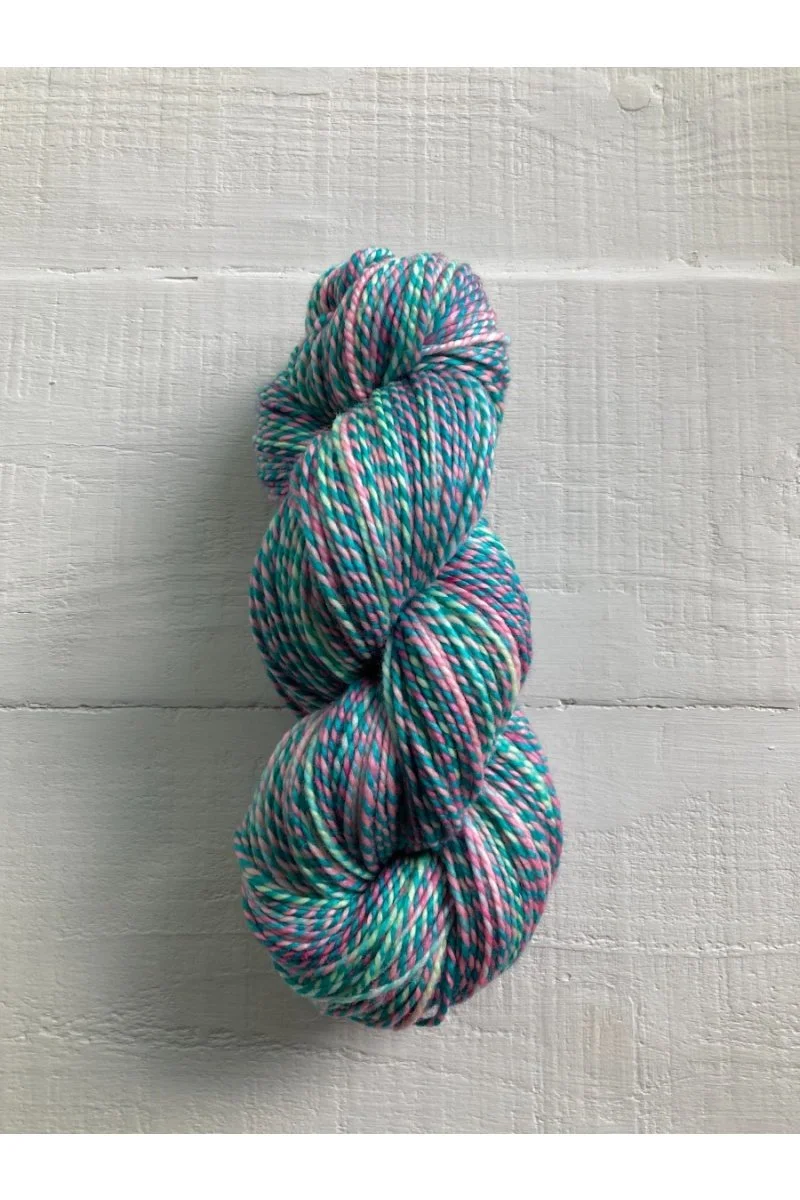 Manos del Uruguay Marla DK weight yarn in vibrant blue pink green multicolor perfect for colorwork sweaters