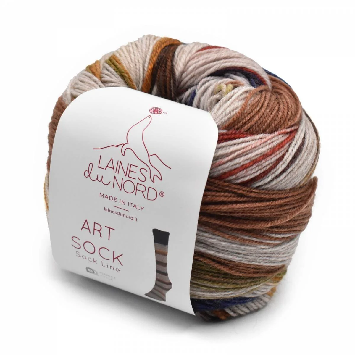 Laines du Nord Art Sock yarn ball in bright multicolor