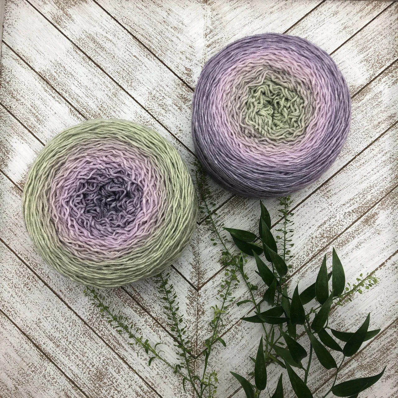 Wonderland Yarns Blossoms set in soft lilac shades