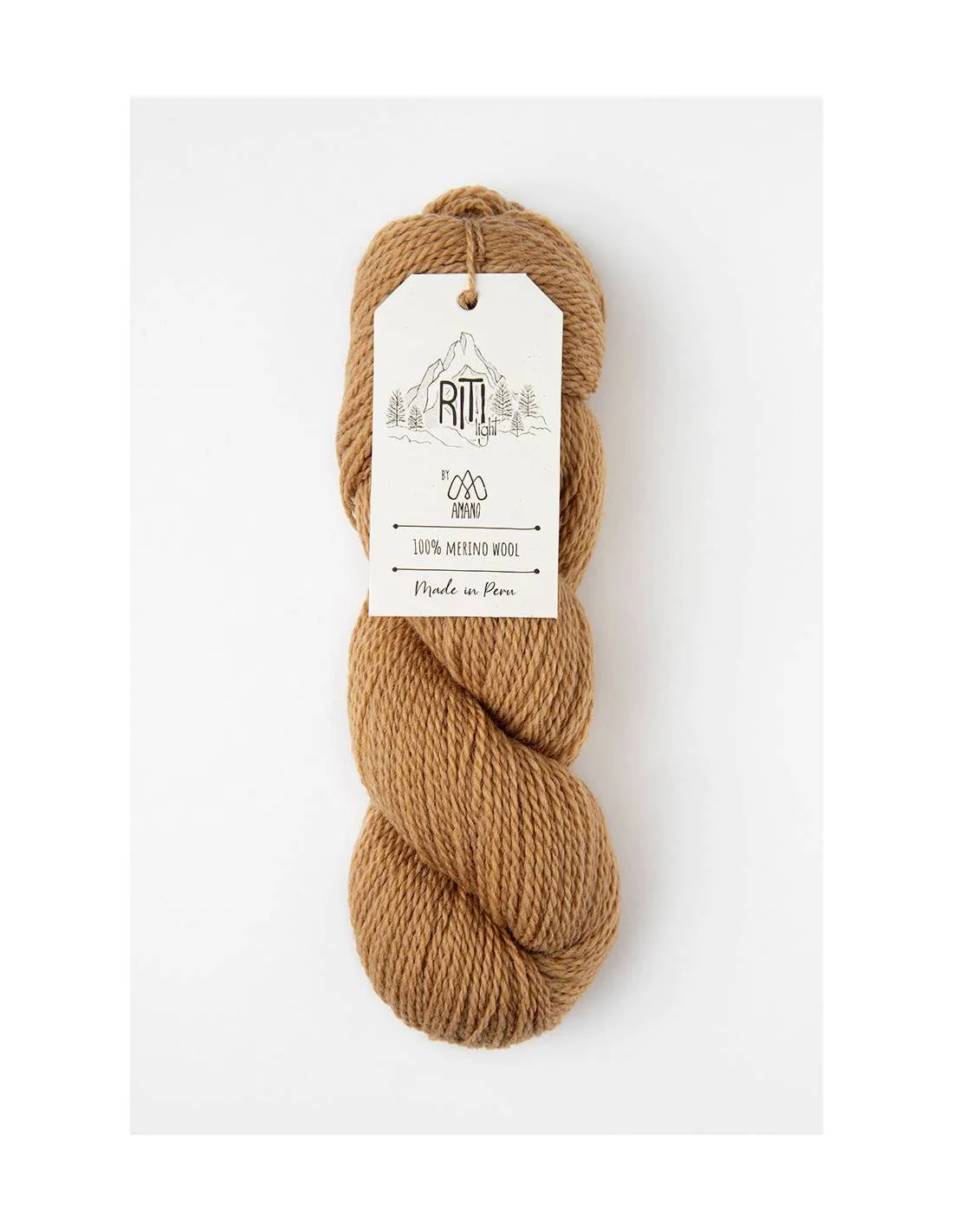 Amano Riti Light DK weight brown merino wool handspun yarn skein for luxury sweaters
