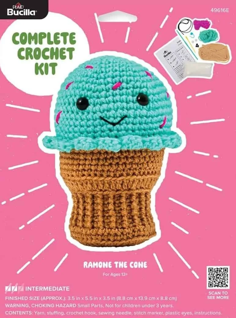 Bucilla Amigurumi Crochet Kit Ramone the Cone at AriYARN Shop and Studio Park Ridge