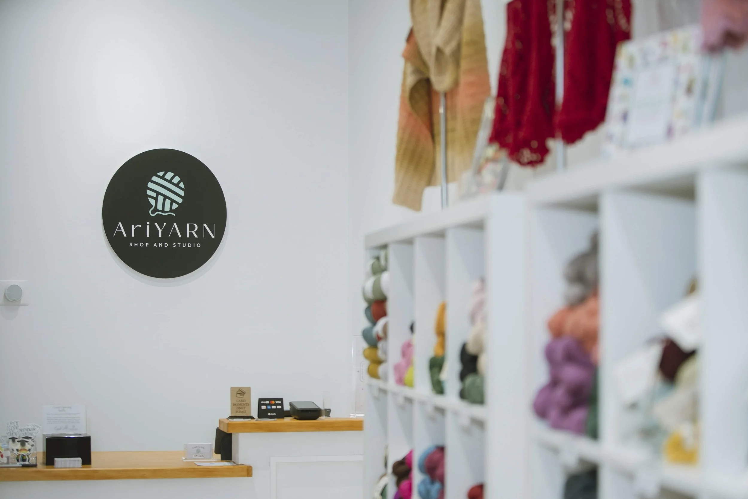 AriYARN Shop and Studio front counter in Park Ridge, Chicago