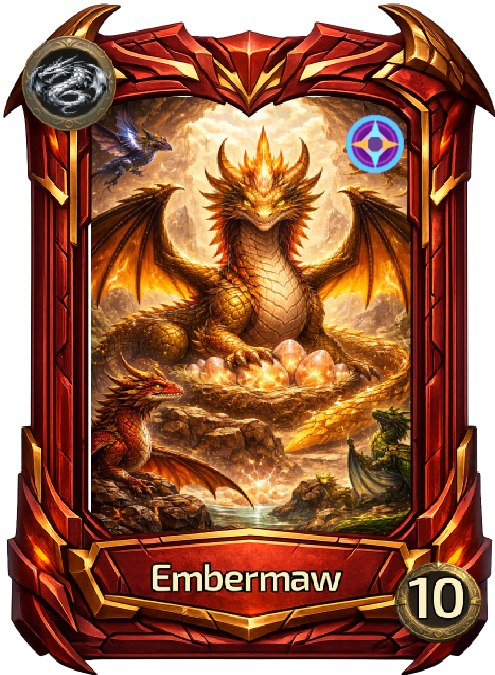 Embermaw, a playable Dragon creature card from CardForge Heroes