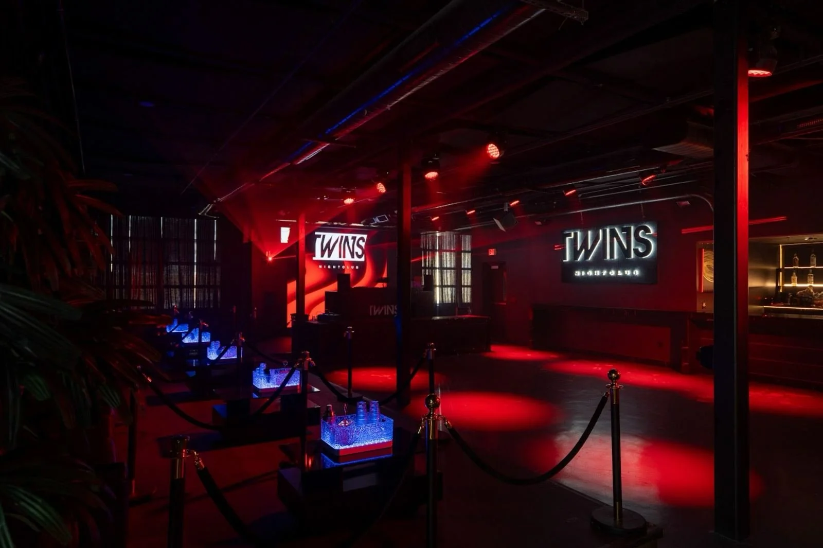 Twins Club lit for a shoot