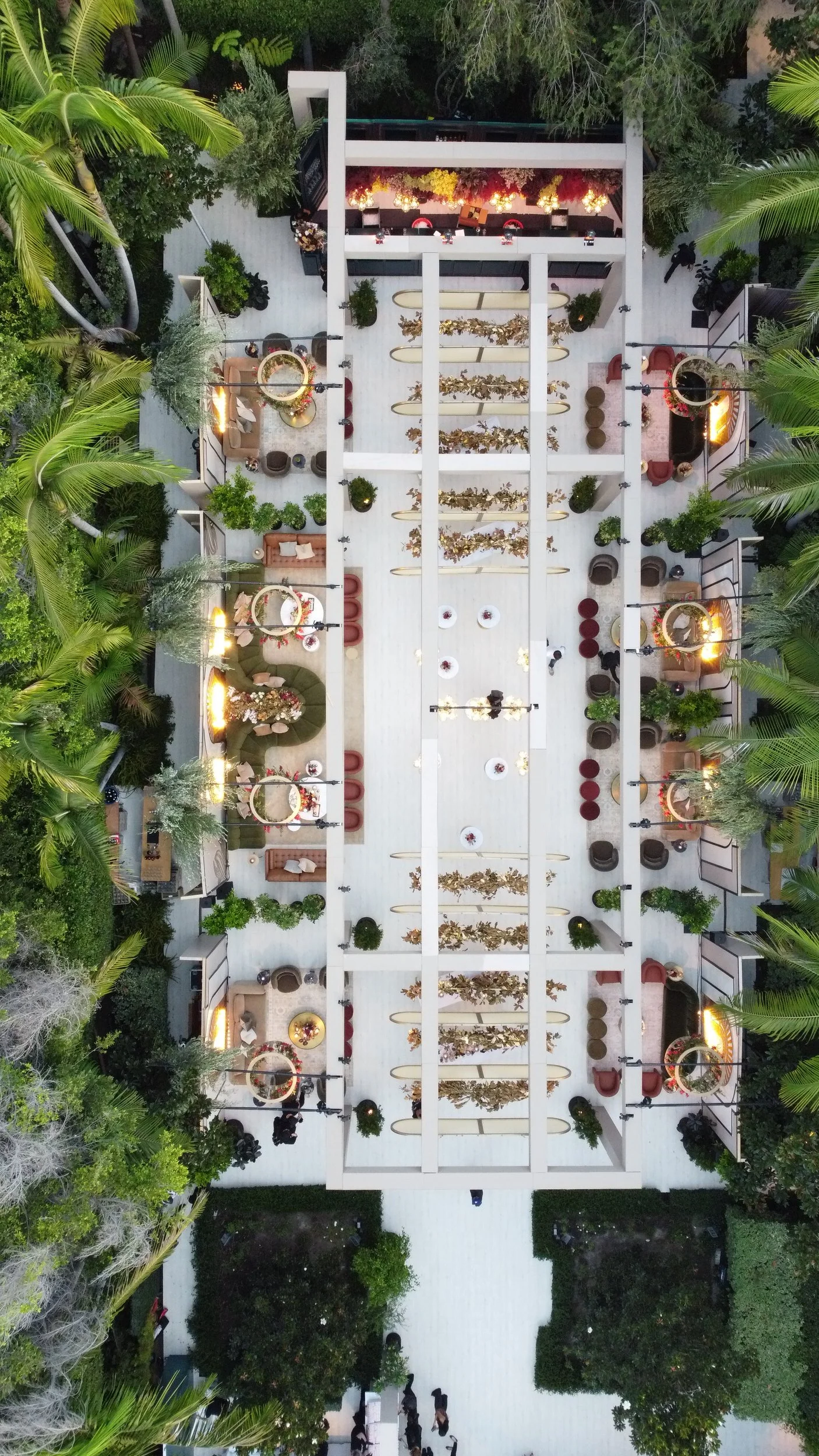 A wedding venue from above