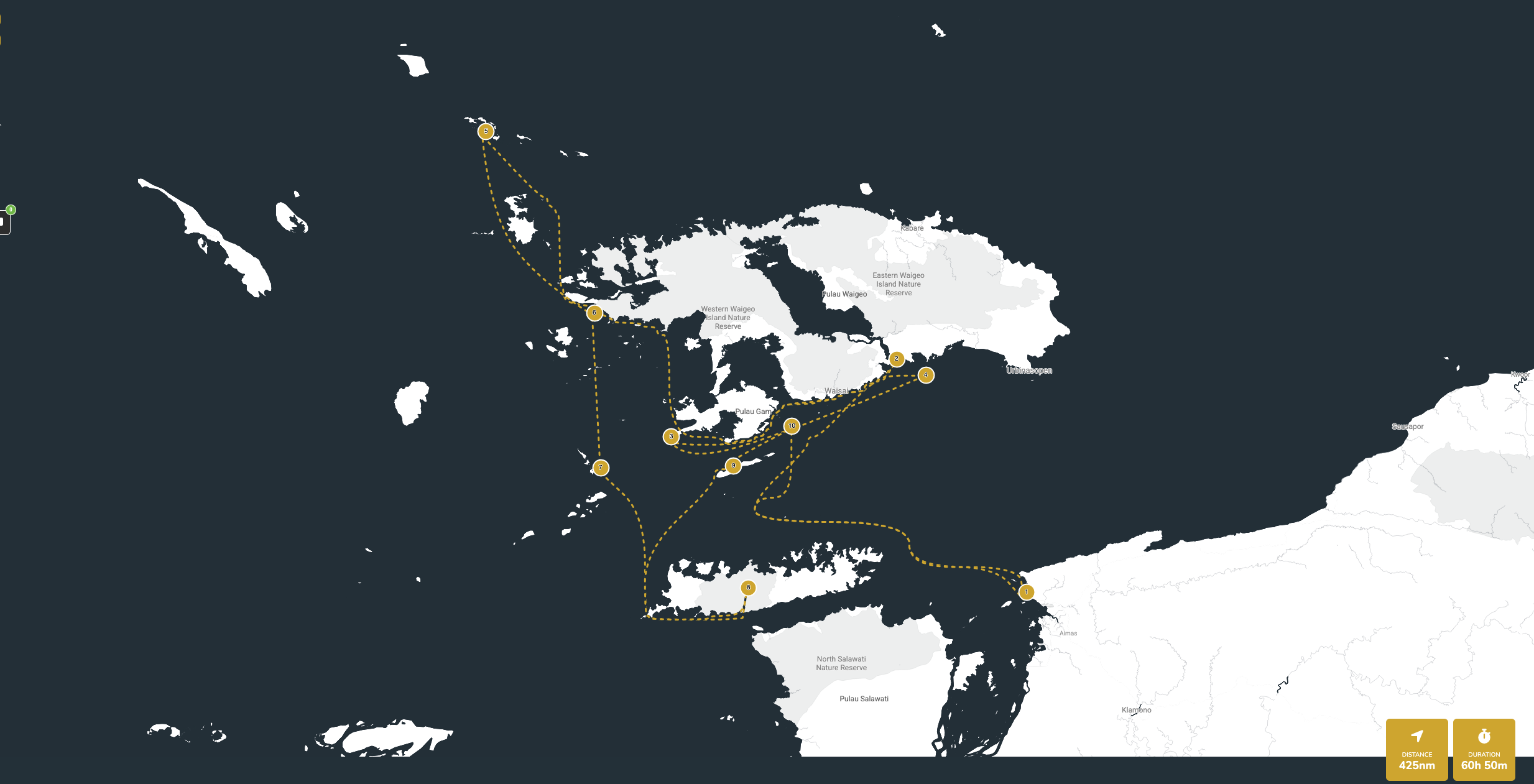 The Raja Ampat Expedition map