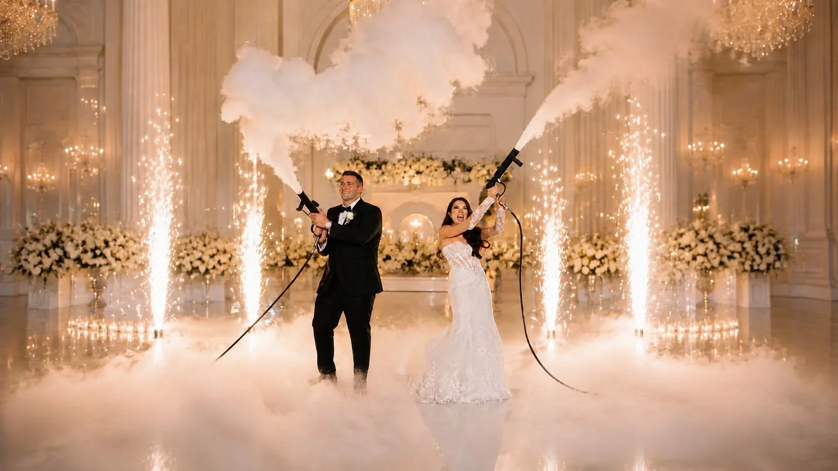 CO2 blasters by Diamond Entertainment at an Atlanta wedding
