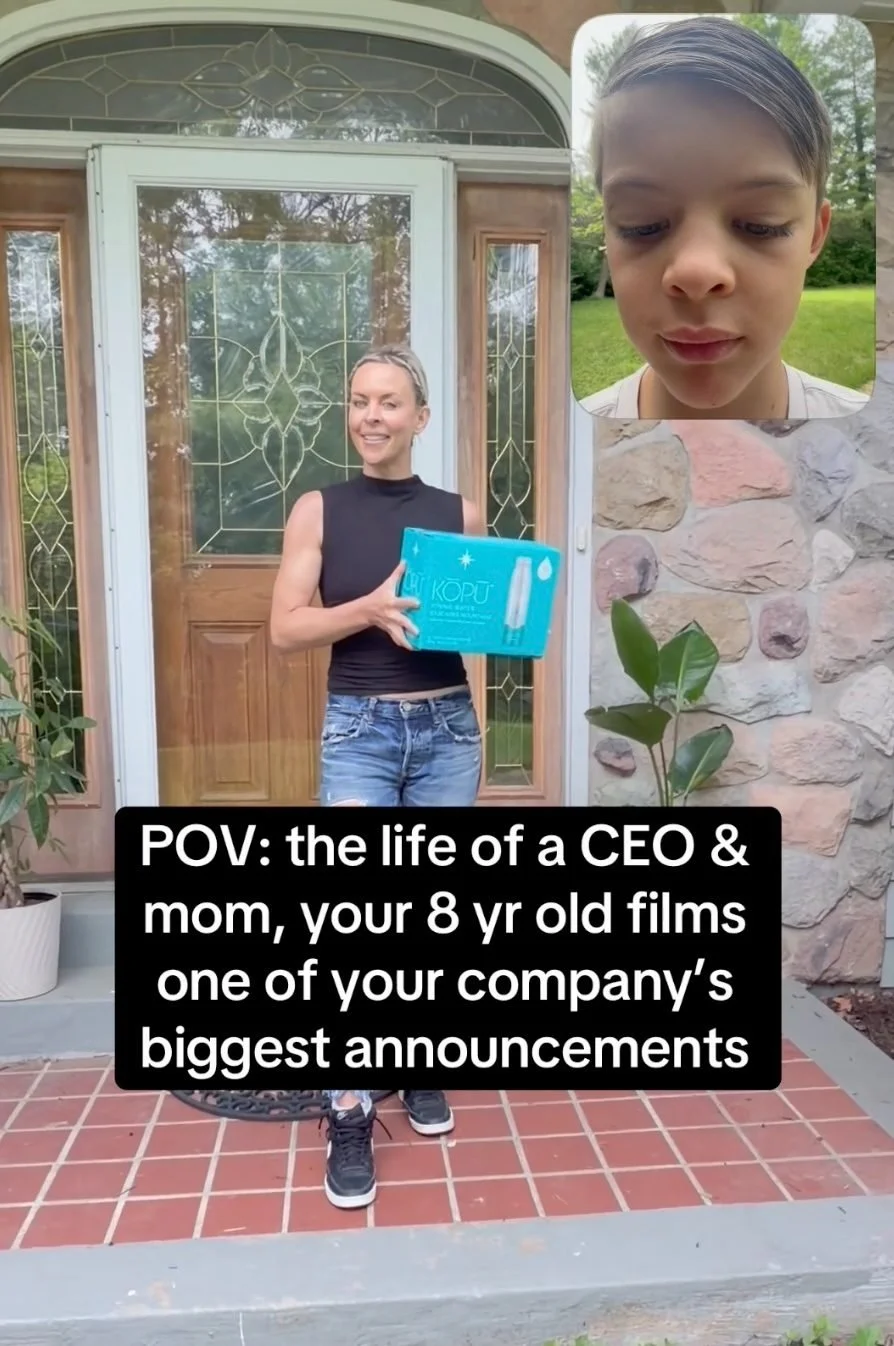 A creator-filmed brand announcement for KOPU Water