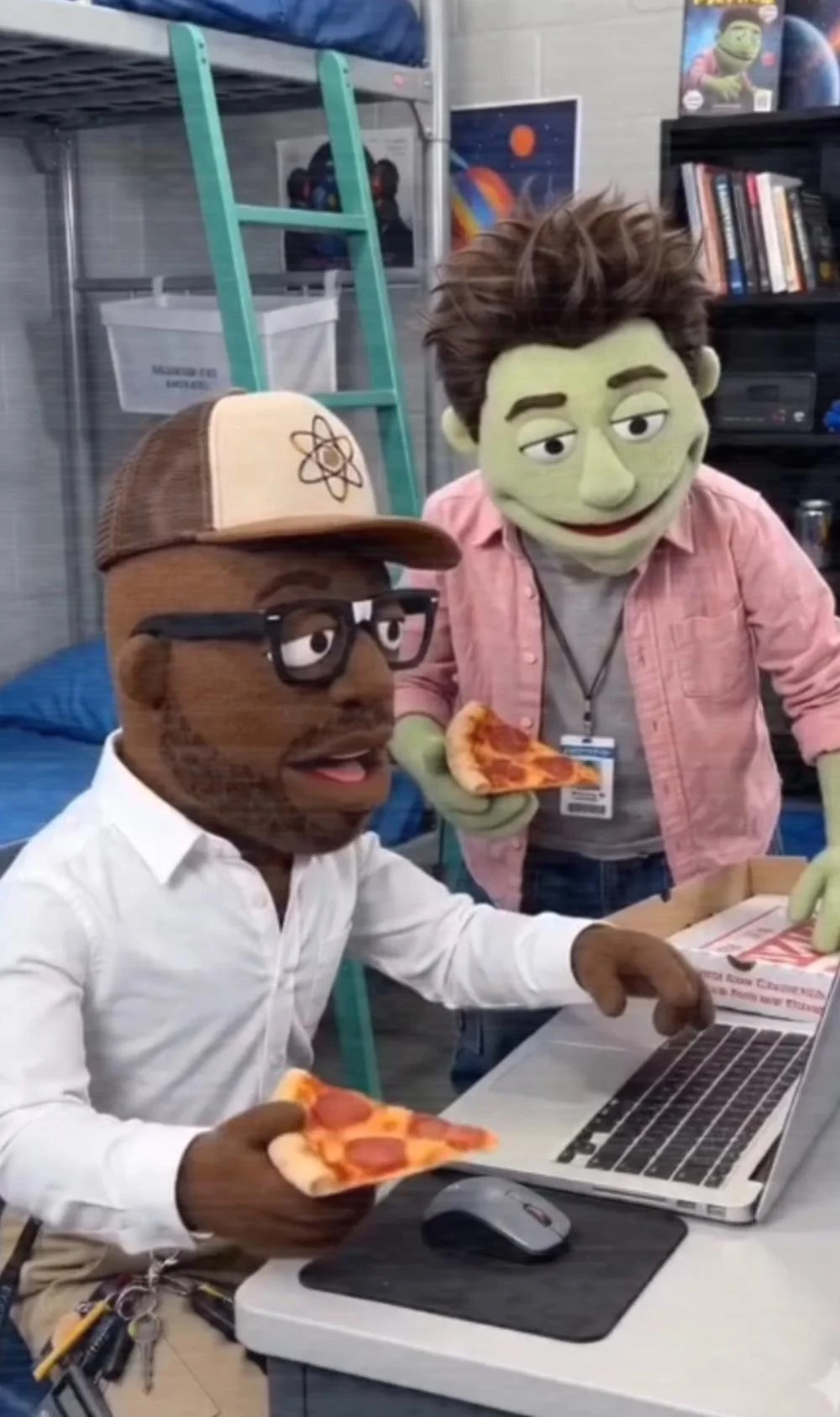 Puppet characters at a laptop in the Supernormal series, season two episode seven