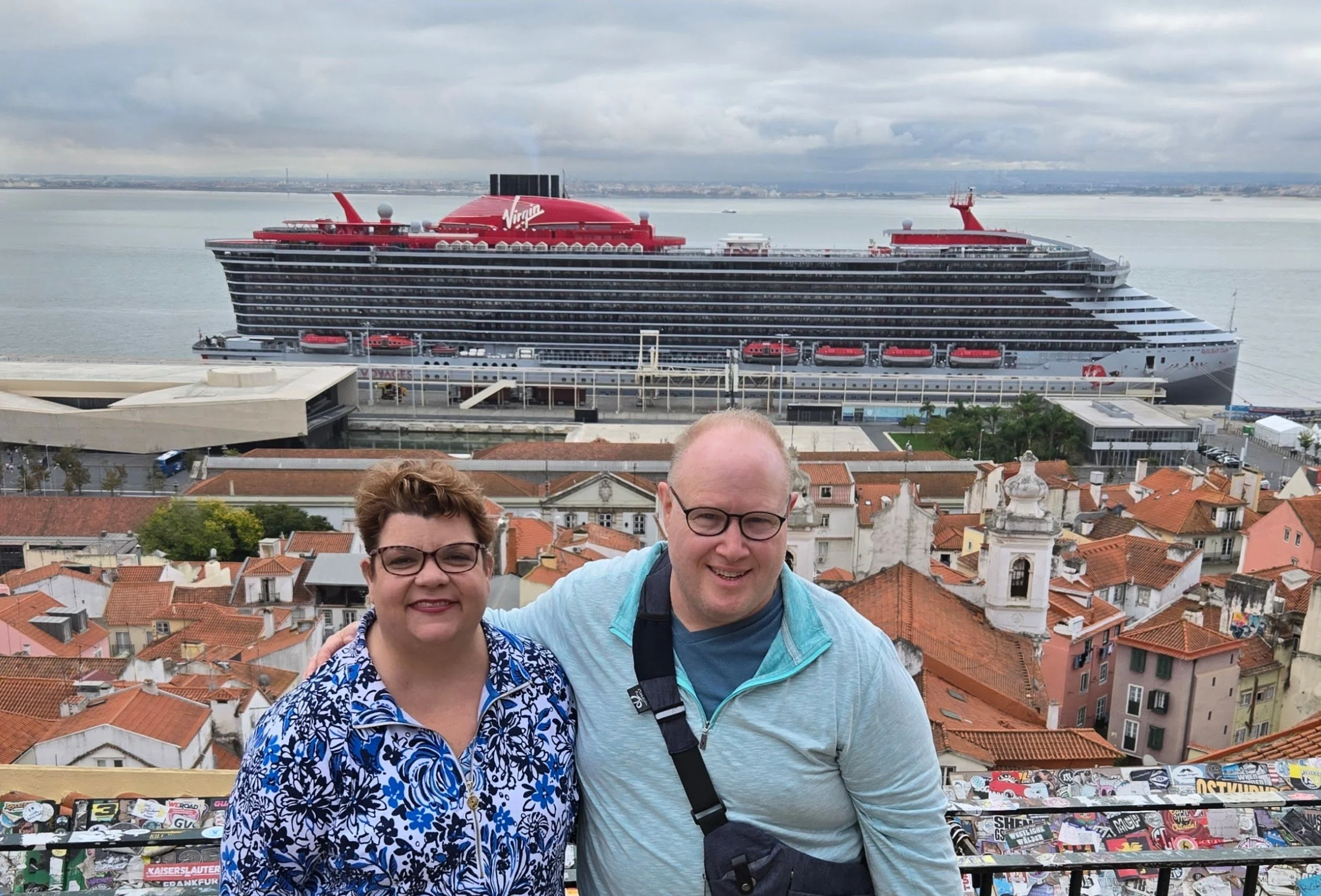 Melissa and Steve Rosen on a cruise sailing.