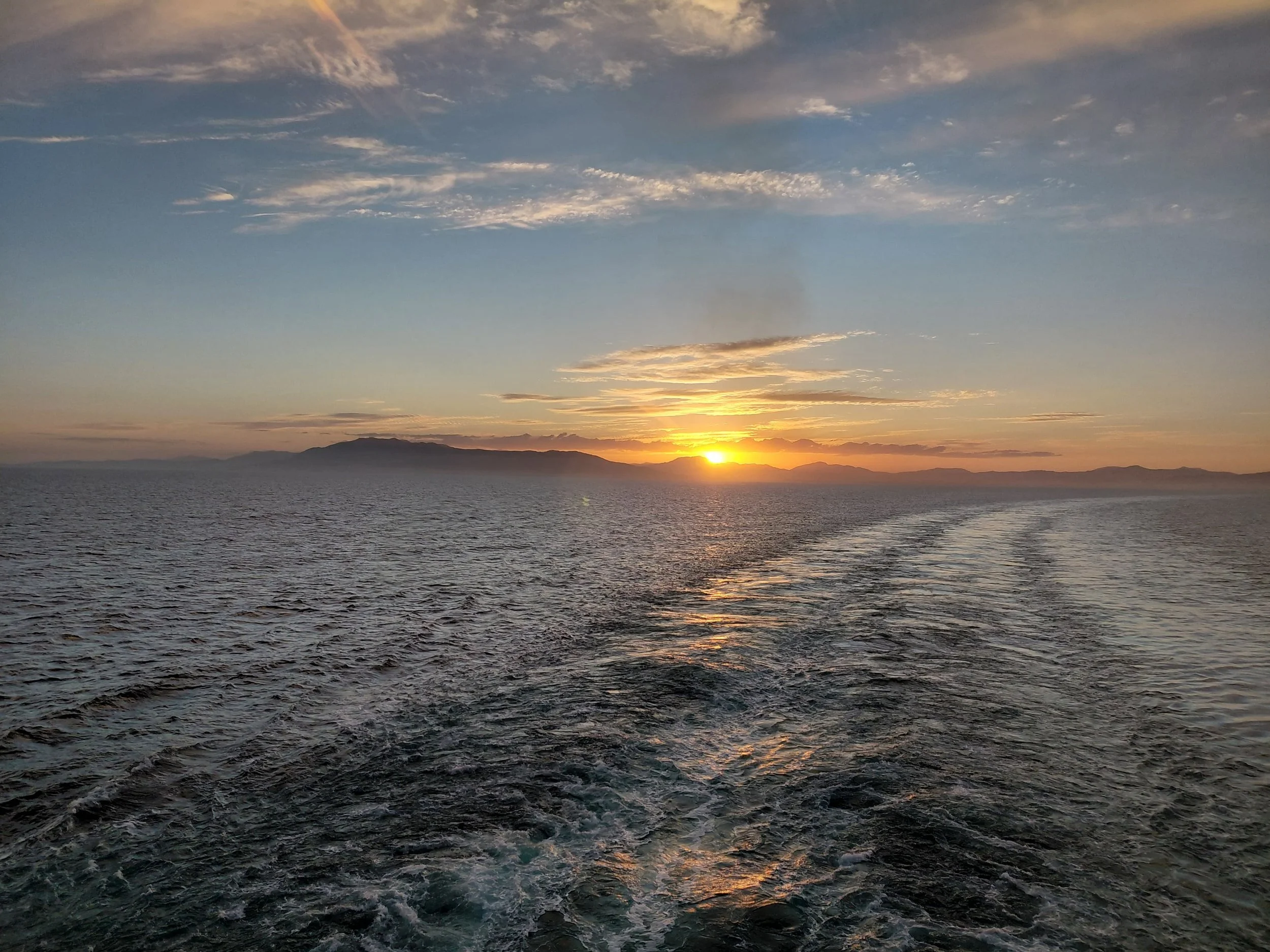 Ship wake at sea