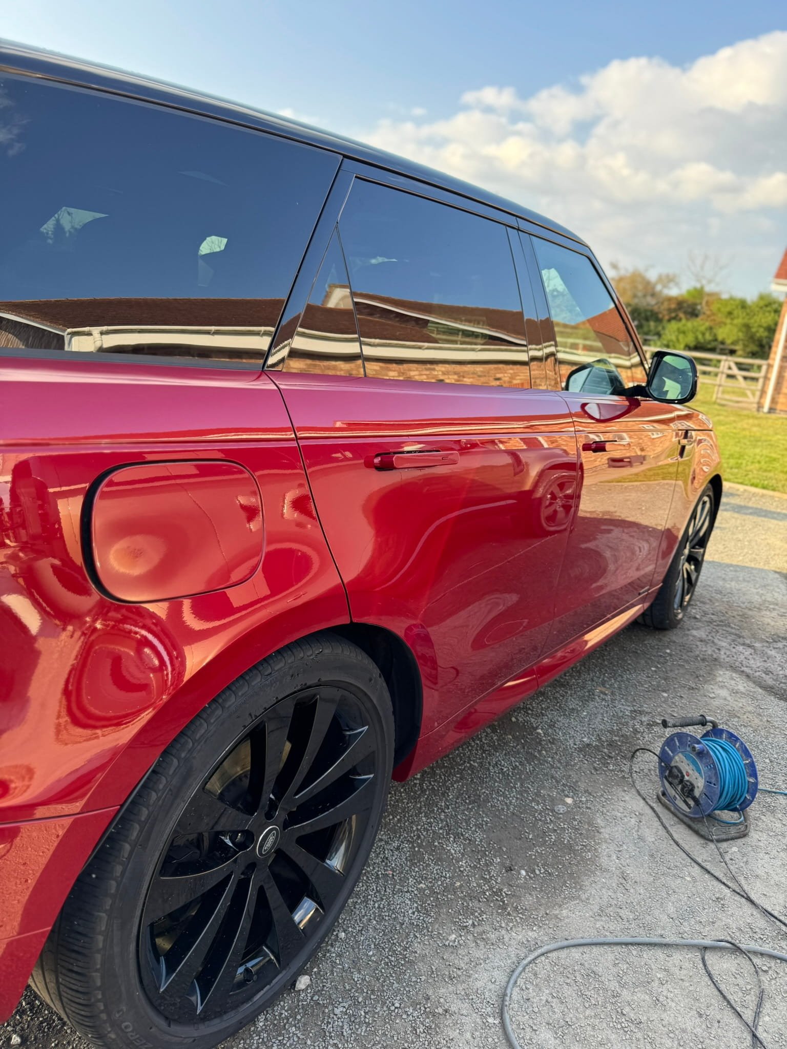 Ceramic Coated Red Range Rover
