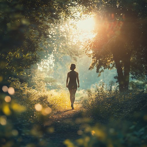 Person exercising outdoors in natural light