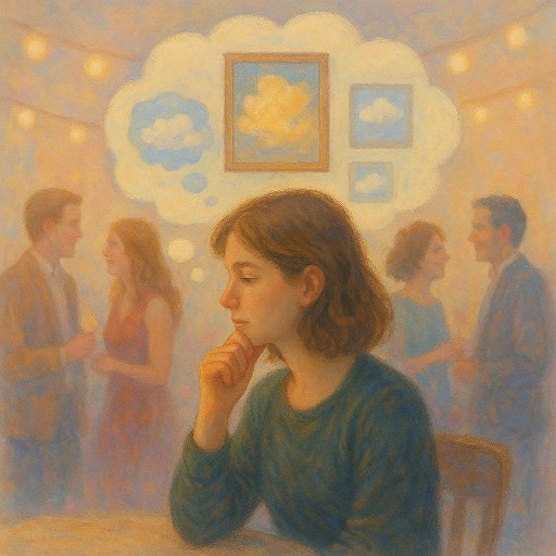 Person successfully applying cognitive restructuring at a social event