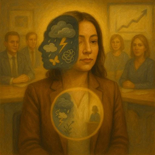 Medical illustration showing the effects of chronic stress on the brain and body systems