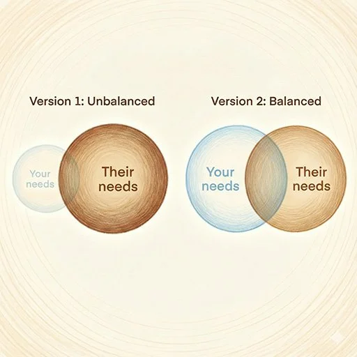 Diagram showing healthy boundaries as overlapping but distinct circles