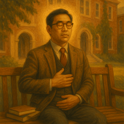 Person practicing mindful breathing exercise for perfectionism and anxiety relief in peaceful setting