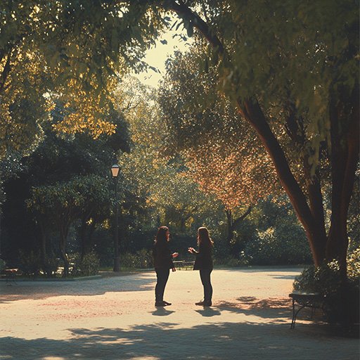 Two people walking together outdoors, showing social connection