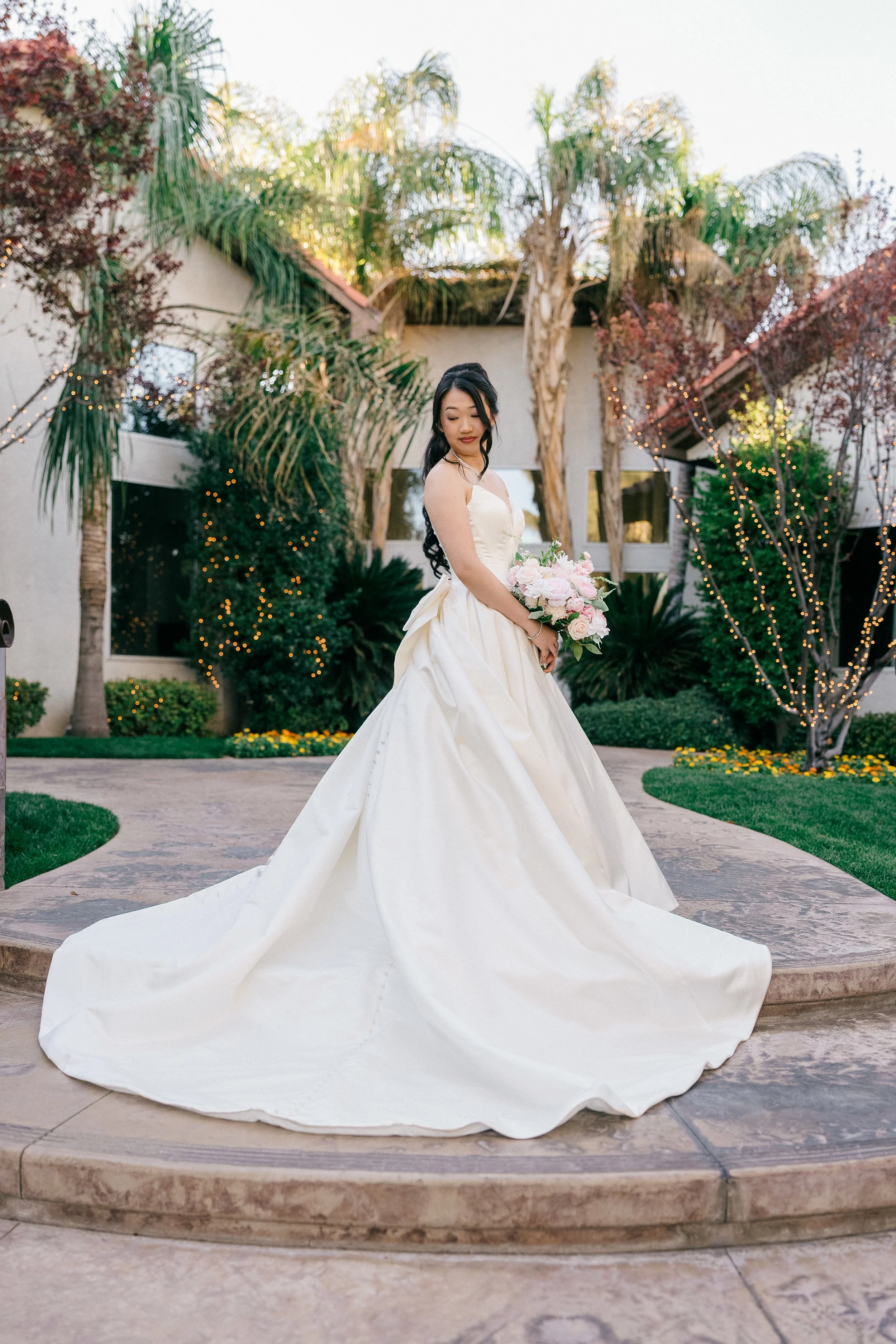 Bride Niki in her wedding gown