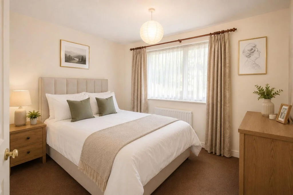 Second double bedroom at Pippins Court, digitally staged